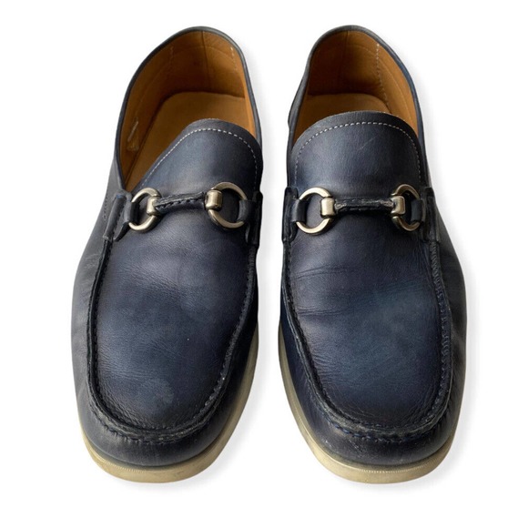 Magnanni Men’s Blue Casual Leather Slip On Sneakers Loafer Shoes Size 10.5 main image 10